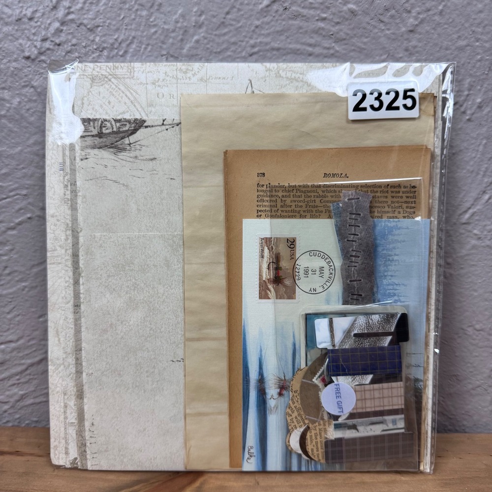 Nautical map sailboat Large Junk journal kit Wallpaper, stamps, postcard k 2325